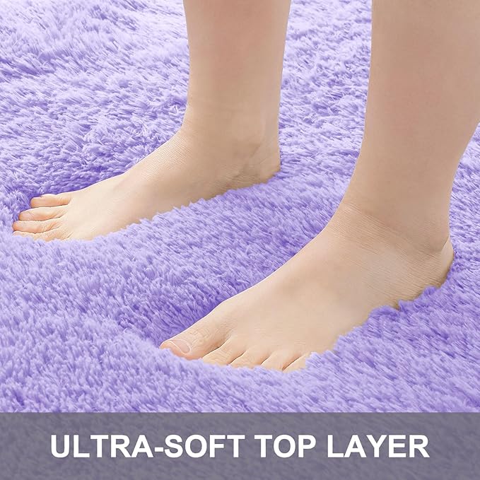 OLANLY 5x7 Machine Washable Large Area Rugs for Living Room, Bedroom, Soft Fluffy Shaggy Bedside Rug, Indoor Floor Carpet for Kids Girls and Boys, Dorms, Nursery, Home Decor Aesthetic, Light Purple