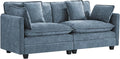UMBFUN 2-Seater Cloud Couch, Oversized Comfy Modular Sectional Sofa with Deep Seat Cushions, Chenille Loveseat for Living Room, Apartment & Small Spaces, Blue