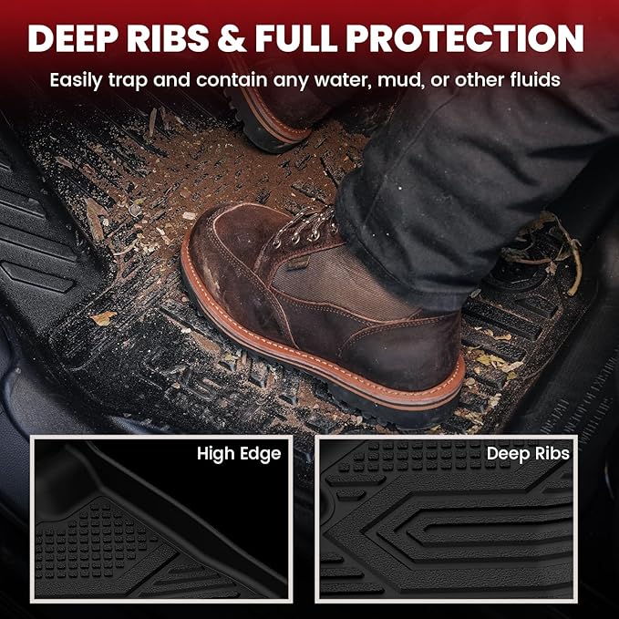 LASFIT Floor Mats & Cargo Mats for Volkswagen Taos 2022-2026(Only Fit FWD), All Weather TPE Custom Fit Floor Liners for VW Taos Accessories 1st & 2nd Row Car Mats & Trunk Mats, Easy to Clean, Black