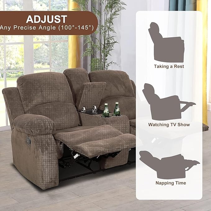 AYCP Corduroy Living Room Furniture Set Reclining Sofa Set Loveseat Furniture Sets in Living Room Sofa Recliners (Loveseat, Taupe Corduroy)