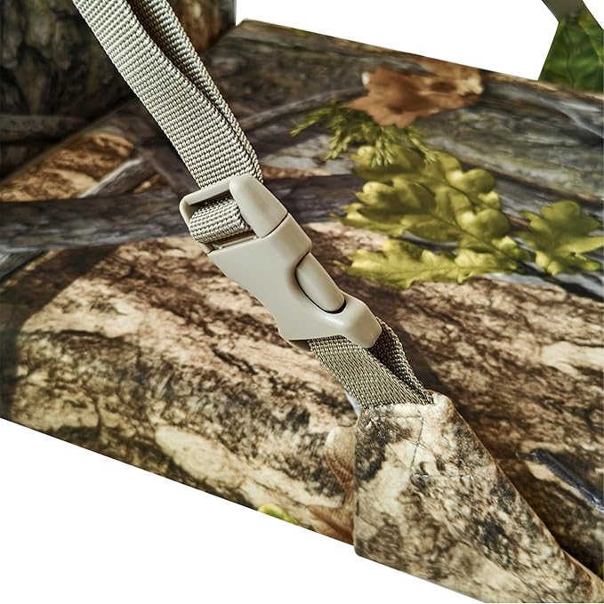 AUSCAMOTEK Camouflage Hunting and Stadium Seat Cushion with Backrest - 5cm Thick, Water-Resistant, Silent Material for Turkey Hunting Fishing Camping and Outdoor Activities