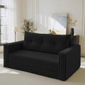 HABUTWAY Folding Sofa Bed, 2 in 1 Convertible Sleeper Chair with Pillow, Portable Fold Out Chair Bed with Armrest, Comfy Floor Couch, Lazy Sofa for Living Room Bedroom Dorm Home Office, Black