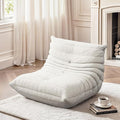 cebihy Premium Quality Compression Fireside Togo Chair, Adult Bean Bag Chair, Single Floor Couch, Soft Lazy Floor Chairs for Living Room, Bedroom, Salon & Office (Teddy White)