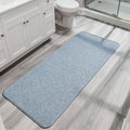 Bosap Bath Mat,Ultra Thin Bathroom Runner Rugs,Large Bath Mats for Bathroom,Quick Dry,Non-Slip,Machine Washable,Low Pile,Bath Rug,Shower Outside,Sink,Home Decor Accessories.Blue,2'x5'（24x60inch）