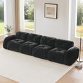 Modular Sectional Sofa with Free Combination,Oversized Boneless Floor Couch for Living Room & Lounge,Velvet 4-Seater Sectional Couch with Comfortable Deep Seat,No Assembly Needed