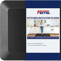 FEATOL Anti Fatigue Mat for Standing, 9/10 Extra Thick Ergonomic Standing Desk Mat, Comfort & Durable Memory Foam Standing Mat at Home,Office All Day (24" x 70", Black, 2PC)
