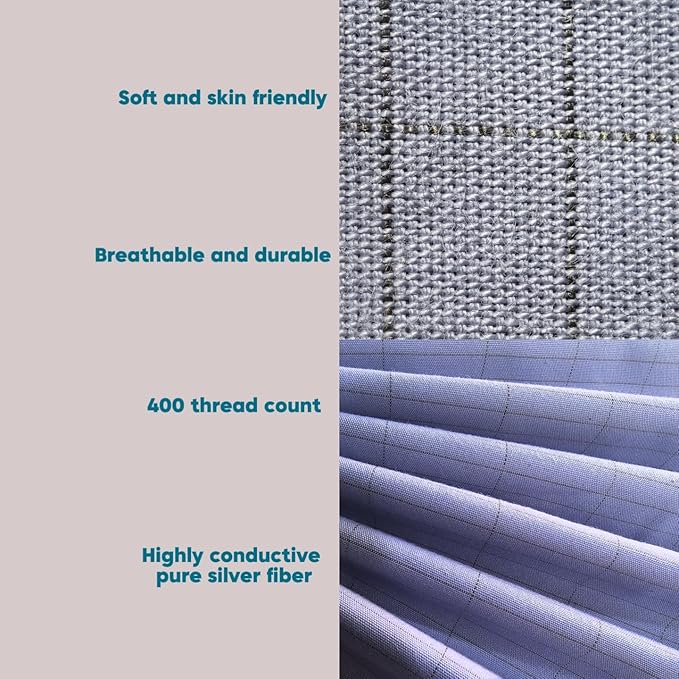 NAGS® Grounding Sheets,Grounding Bedding Sheet, Soft Cotton with Pure Silver Fitted Grounded Sheet for Improved Sleep,Pain Relief (Sky Blue, Twin XL,39 * 80 * 13.5inch)