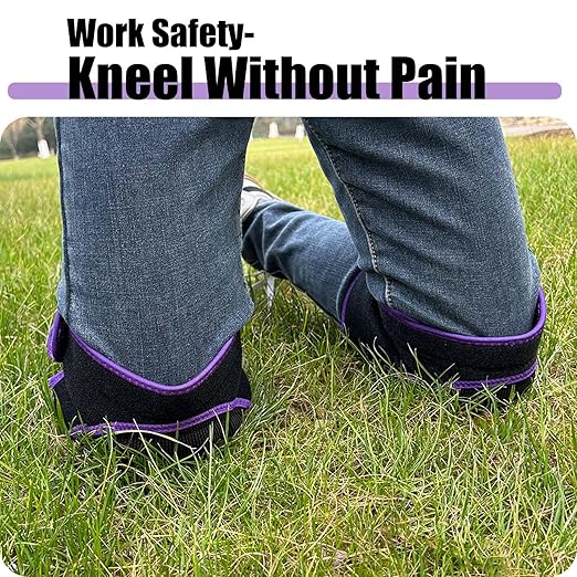 Knee Pads for Women & Men, Waterproof Kneepads for Gardening, Weeding, Floor Cleaning & Mechanic Work, Comfortable Knee Pad with Soft Foam Cushions for Christmas, Anti-Slip & Adjustable, Purple M