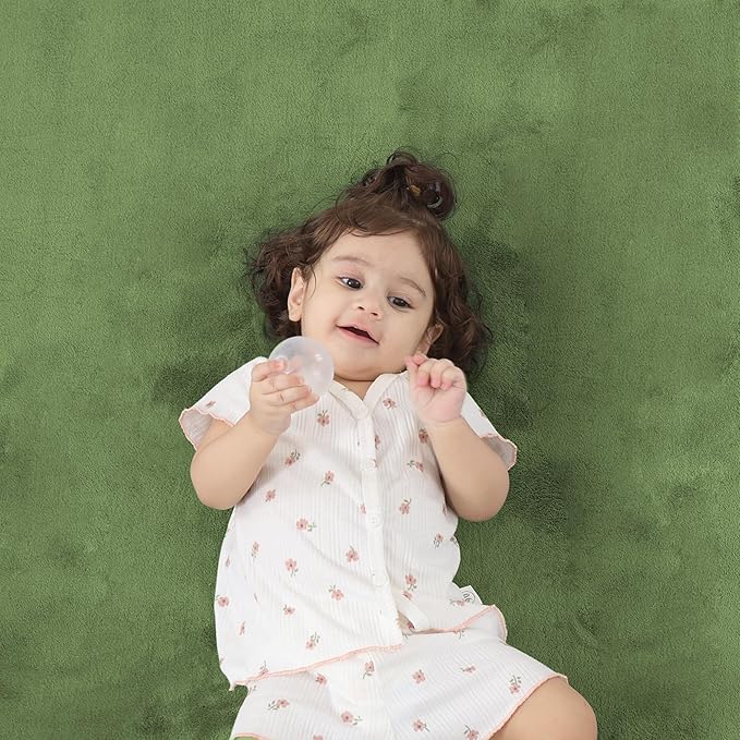 PAPAMAT 1.3" Thick Baby Floor Play Mat 50x50, Basic Padded Foam Mat for Tummy Time Crawling, Non Slip Cushioned for Babies Toddlers Infants Kids (Olive)