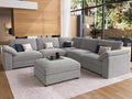 EASE MOOSE Oversized Sectional Modular Sofa, L Shape Grey Sectional Wide Deep seat,FSC Certified Comfortable Chenille Cloud Couch