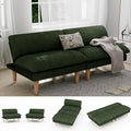 69" Futon Sofa Bed, 4 in 1 Multi-Function Couch Sleeper with Adjustable Backrest, Modern Convertible Futon, Recliner Small Loveseat for Living Room, Dorm, Plush Green