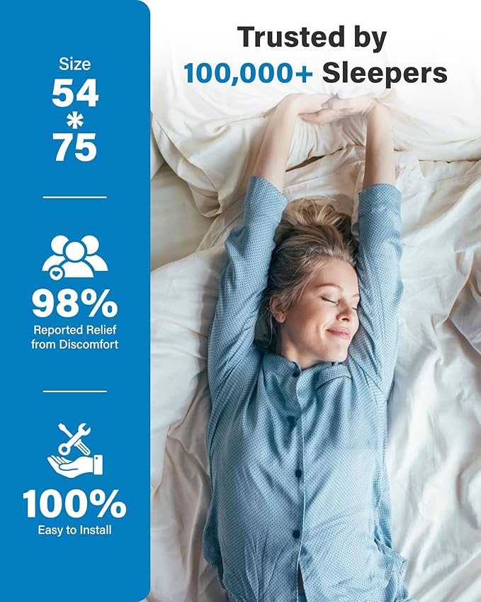 SAKSUN Bunkie Board Full 54x75'' for Bedroom: Breathable & Moisture Resistant Bed Boards for Under Mattresses - Heavy Duty Low Profile Bed Support Board Full Box Spring Supplement, Noise Minimizing
