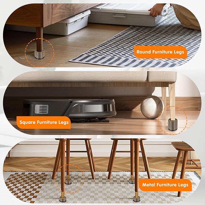 Furniture Risers Bed Risers Heavy Duty 1 inch, 2 inch, 3 inch, 4 inch Round Adjustable Bed Lifts Riser for Desk Legs Table Couch Sofa Chair Refrigerator Washing Machine (1 Inch, Brown, 8 Pack )