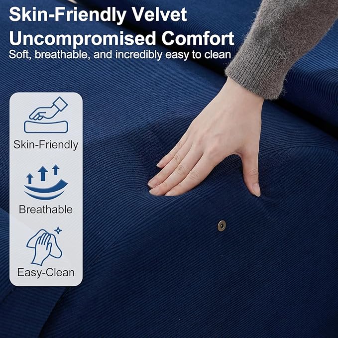 Yoga Chaise Lounge Chair, S-Shaped Floor Sofa with Moveable Headrest, Lumbar Pillow, Support Cushion, Footrest, Non-Slip Base, No-Assembly Lounger for Stretching, Meditation & Relaxation (Blue)