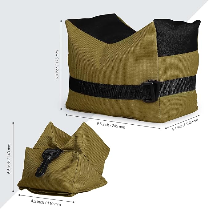 Twod Outdoor Shooting Rest Bags - Target Sports Bench Rest with Front & Rear Support SandBag Stand Holders for Gun Rifle Shooting Hunting Photography - Unfilled