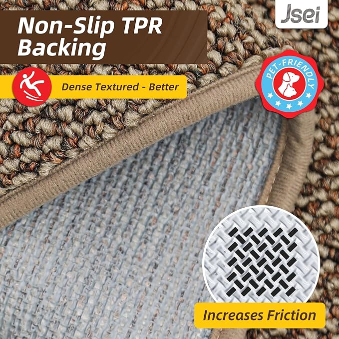 JSEI Dirt Trapper Door Mat 24"x60" Non-Slip Washable Entrance Mat, Dog Doormats, Absorbent & Fade-Resistant Floor Mats, Low Profile Welcome Mats for Entryway, Front Door, and Inside Entrance, Taupe