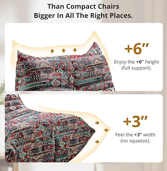 Bean Bag Chair - Corner Sofa, Fireside Chair Bean Bag Sofa Large Bean Bag Chair for Adults,Fireside Floor Couch for Living Room, Bedroom, Gaming & Office