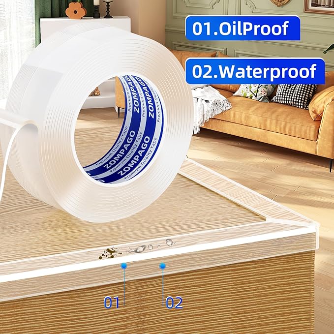 ZOMPAGO Clear Soft Corner Protectors for Furniture Strip,1.2in x9.84FT,Sharp Edge & Table Bumper,Window Edge,Wall Protector, Soft Corner Guards Safe for Proof,Table Corner Protectors in Family