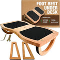 Under Desk Foot Rest - Ergonomic Balance Foot Rest for Under Desk at Work, Office, Home, Yoga - Heavy Duty Pine Wood Material, Non-Slip Rubber Mats - Promotes Better Posture - Easy Assembly