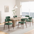 MALOL Dining Chairs Set of 6, Upholstered Dining Room Chairs with Metal Legs and Anti Slip Pads, Curved Back Kitchen Chair for Home and Restaurant Use, Green
