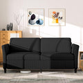 Valthie 79.1" Corduroy Loveseat Sofa, Modern Comfy Couches with Side Pocket, 3-Seater Sofa Couch for Living Room, Bedroom and Small Spaces,Black