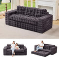 Hobestluk 3-Seater Sofa Boneless Couch with Tufted Button Design 2 in 1 Comfy Cloud Couch Oversized Sofa for Living Room Bedroom Apartment or Office (Dark Grey, 3 Seater)