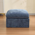 WUTUTUEE 33.5'' Cloud Ottoman for Modular Sofa, Comfy Chenille Upholstered Footrest with Memory Foam, Fully Compressed Packaging, Oversized Ottoman Bench for Living Room or Small Space, Blue