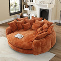 81" Oversized Bean Bag Chair Boneless Round Chaise Lounge Comfy Chenille Reading Chair Fluffy Plush Sofa Bed Large Deep Seat Circle Cloud Couch for Living Room, Bedroom, Apartment, Orange