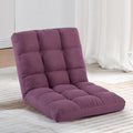 HOMYEDAMIC Folding Floor Chair with Back Support, Adjust Lay Flat Recliner Oversized Lounge Wide Lazy Boy Gaming Ergonomic Single Sofa Seat for Living Room Bedroom(Purple)