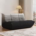 Bean Bag Chair, Fireside Chair, Large Bean Bag Chair for Adults, Bean Bag Chairs for Teens with High-Resilience Foam, Non-Slip Base Floor Lounge Sofa,Living Room (Gradient White-Black, Loveseat)
