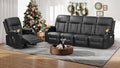 FURNIMAT Oversized Recliner Sofa Set with 4+1 Pieces in Living Room, 4 Seater Reclining Sofa with USB Ports, Cell Phone Holders, 1 Recliner Chair with Vibration Massage and Heat Single Sofa Seat