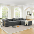 108" Convertible Sleeper Sofa Bed, Corduroy Folding Sofa Bed with Fixed-Shape Frame, Fold Out Floor Mattress Couch, Lazy Compression Sofas for Living Room, Bedroom, No Assembly Required,Grey