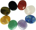 Mina Heal Chakra Stones 8 PCS Kit, Oval Shape, Tumbled & Polished, for Use in Grounding Balancing Soothing Meditation Reiki or as Worry Stones, Hot Spa Rock & Massage