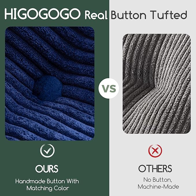 HIGOGOGO Rocking Chair Cushion with Corduroy Cover (Without Chair), 46 x 18 Inch Supportive Cushion, Overstuffed Chair Cushion,Navy