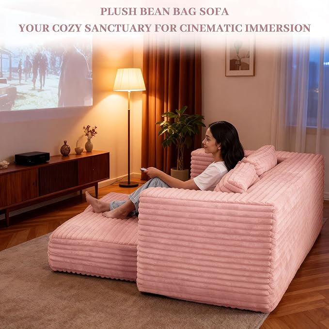 HABUTWAY Convertible Folding Sofa Bed Couch,3 in 1 Pull Out Couch Bed,Loveseat Sleeper Sofa Bed,Boneless Couches with Pillows for Living Room Bedroom, Light Pink