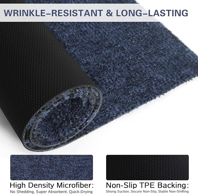 Front Door Mat Indoor and Outdoor, Non-Slip Low Profile Doormat 60"x35", Thin Yet Super Water, Quick-Drying, Dirt Resistant,No Shedding Doormats for Entrances, Garage, Pets,Hotel,Office