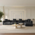 Oversized Modular Sectional Sofa with Ottomans,5 Seater Corduroy L Shaped Reversible Corner Couch,181.1" Convertible Sofa & Couch Free Combination for Living Rooom,Black