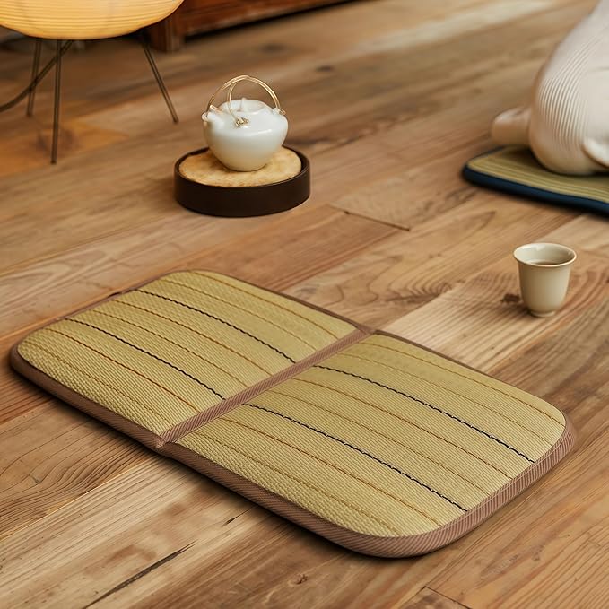 Meditation Cushion & Mat Set, Zafu Floor Pillow, Ergonomic Meditation Pillow Seat & Yoga Bolster Knee Pad, Meditation Accessories Gifts, Zabuton Prayer Pad