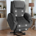 Flamaker Power Lift Recliner Chair Electric Lift Recliner for Elderly Power Lift Recliner Chair with Cup Holders Side Pockets for Living Room (Corduroy, Dark Gray)
