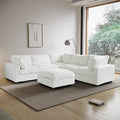 WJShome Cloud Couch Modular Sectional Sofa,157" Oversized 8 Seater Convertible Sofa,U Shaped Couch with Ottoman,Comfy Plush Sofas with 2 Chaise for Living Room,Covers Washable&Replaceable,White