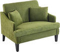 Bezseller Oversized Accent Chair, 33.5'' Wide Seat Comfy Armchair with 2 Pillows, Upholstered Big Reading Chair, Modern Single Sofa Chair for Living Room Bedroom Apartment Office, Green