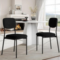 Einhomn Modern Dining Chairs Set of 2, Stackable Upholstered Dining Room Chairs, Kitchen Chairs w/Soft Velvet Backrest & Sturdy Metal Legs for Living Room, Restaurant, Black