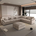 WJShome Cloud Couch for LivingRoom,153" U Shaped Modular Sectional Sofa with Ottoman,Down Filled 7 Seater Convertible Sleeper Sofa Bed Oversized Furniture Sets,Khaki