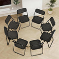 8 Pack Plastic Folding Chair Foldable Plastic Chair, Outdoor Indoor Portable Party Chairs,Stackable Commercial Seats with Steel,300-Pound Capacity,Black