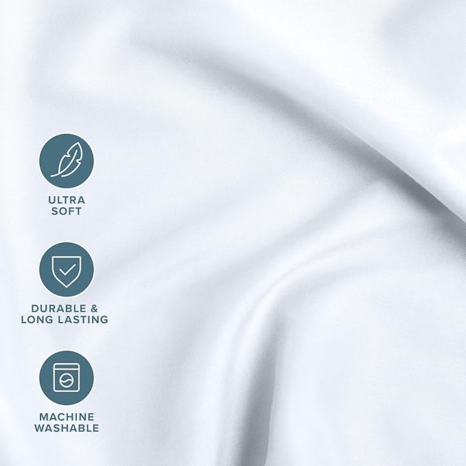 Bare Home Bedding Set 4 Piece Comforter & Sheet - Twin XL - Goose Down Alternative - Ultra-Soft 1800 Premium Bed Set (Twin XL, White/White)