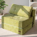 MAXYOYO Folding Sofa Bed, Convertible Sofa Bed with High-Density Support Foam, Portable 4 in 1 Fold Out Chair to Floor Lounger, Versatile Floor Couch for Living Room Bedroom, Green