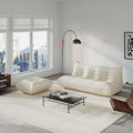 Comfy Lazy Floor Sofa Couch,Soft Armless Chair,Faux Leather Lounge Chair,Corner Relax Sofa Couch for Living Room Bedroom,Salon Office,Adults(Cream White)