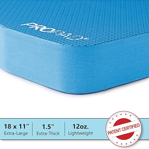 RED Home Club Thick Kneeling Pads, Garden Kneeler for Gardening, Bath Kneeler for Baby Bath, Kneeling Mat for Yoga, Knee Pad for Work, Extra Large (XL) 18 x 11 x 1.5 Inches, Blue (Pack of 2)