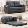 oaaktu 57-Inch Velvet Full Size Sleeper Sofa Couch with Pullout Bed,Convertible Pull Out with Golden Decorative Strip and Adjustable Backrest for Small Spaces,Apartment, Guest Room, RV (2325dark gray)