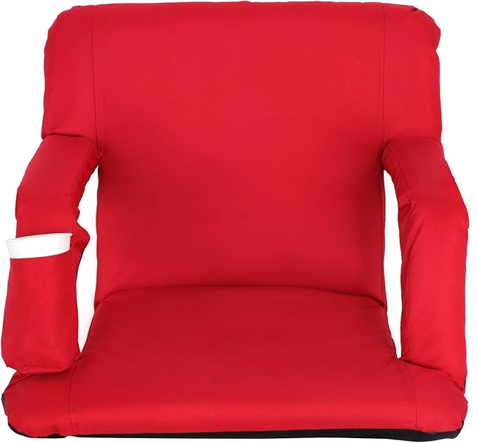 Smartxchoices 20.5"/24.5" Wide Stadium Seat Chair Bleacher Seats Padded with Back Support, Cushion, Arms, Pockets, Anchor Straps, Portable Folding Seat with Shoulder Straps